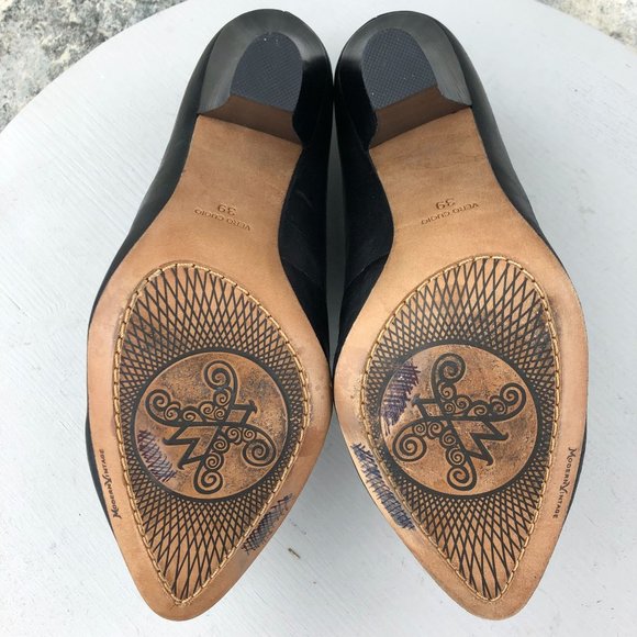 Modern Vintage Women's Size 39 Lil Ro Black Leather Pointed Toe Ankle Booties - Picture 9 of 12